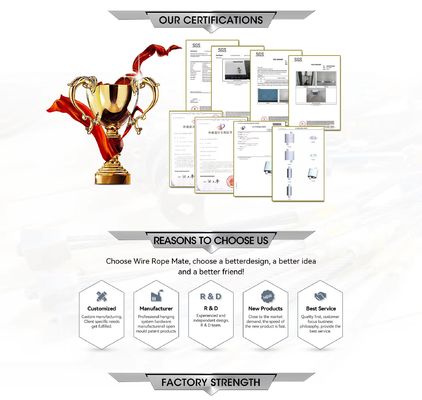 와이어 시스템 걸이용 후크가 있는 스테인리스 스틸 케이블 루프 키트