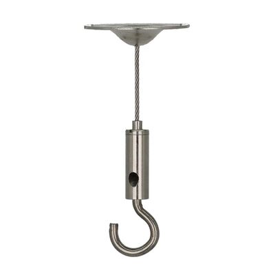 맞춤형 확장형 망원경 갈고리 케이블 걸이 시스템 산업용 조명용 스프링 후크가 있는 수축식 강철 와이어 로프