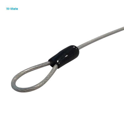 Lightweight Security Cable Luggage Lock Wire 50mm-10000mm Double Loop Stainless Steel Coated Cable Clips