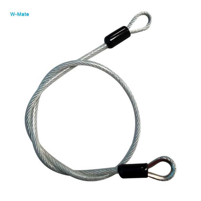 Lightweight Security Cable Luggage Lock Wire 50mm-10000mm Double Loop Stainless Steel Coated Cable Clips