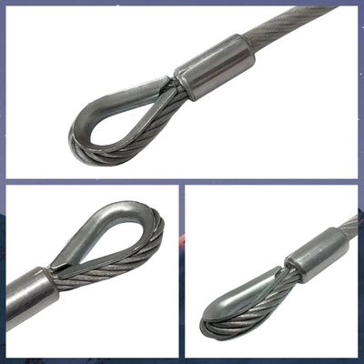 공장 직판 철선 로프 라니어드 케이블 철선 로프 어셈블리 3mm PVC 코팅 철선 로프 루프